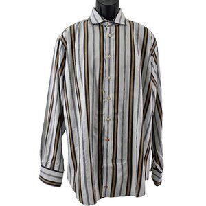 Thomas Dean Men’s Size XL Cotton Button Down Long Sleeve Shirt